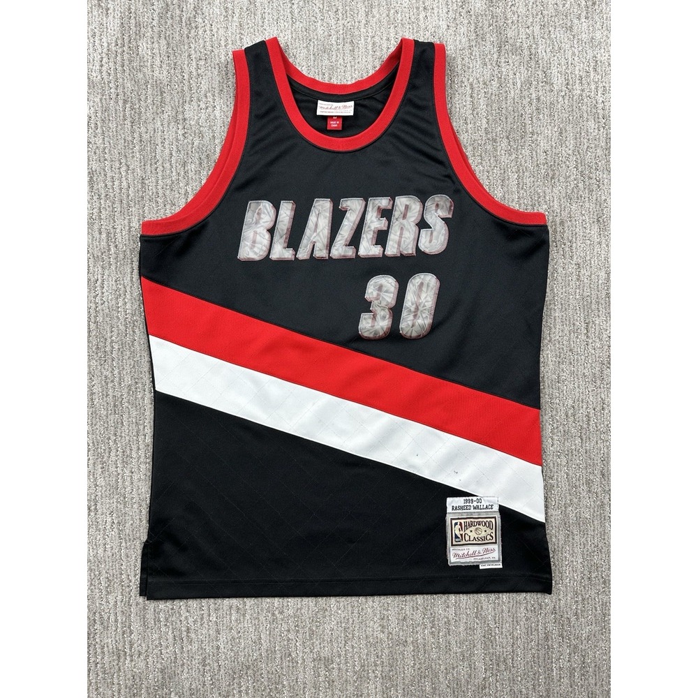 100% Authentic Rasheed Wallace Mitchell & Ness 99 00 Blazers Jersey Mens Large